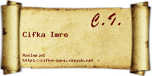 Cifka Imre névjegykártya